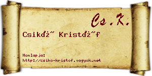 Csikó Kristóf névjegykártya