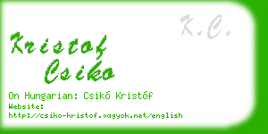 kristof csiko business card
