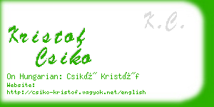 kristof csiko business card